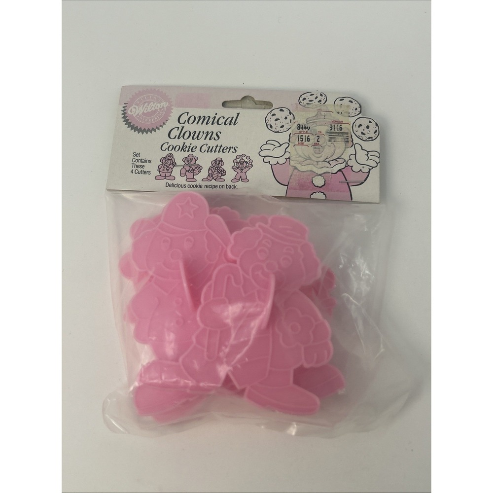 NEW Vintage Wilton Comical Clowns Cooke Cutters Set Of 4 1990
